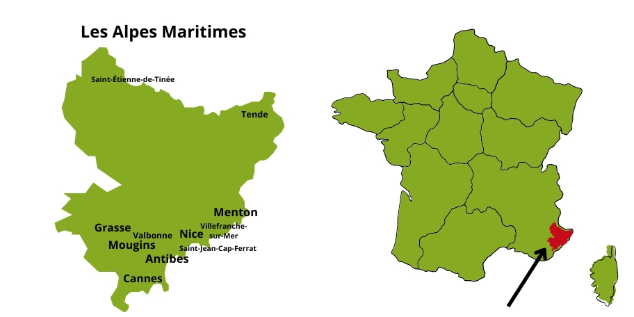 Où se situent les Alpes Maritimes