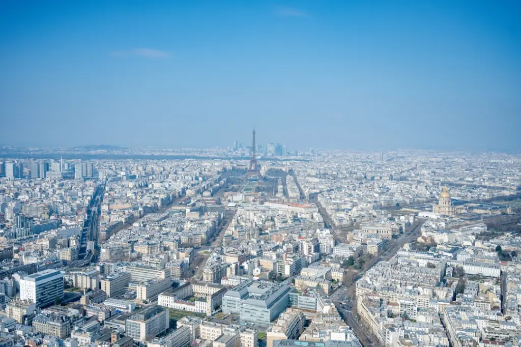 Aerial view of a vast, sprawling city.